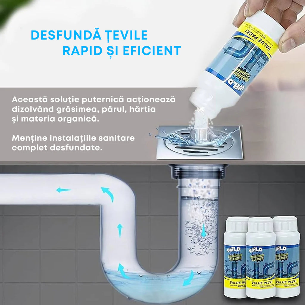 Soluție pentru desfundat cu formula Anticorozivă Wild Tornado