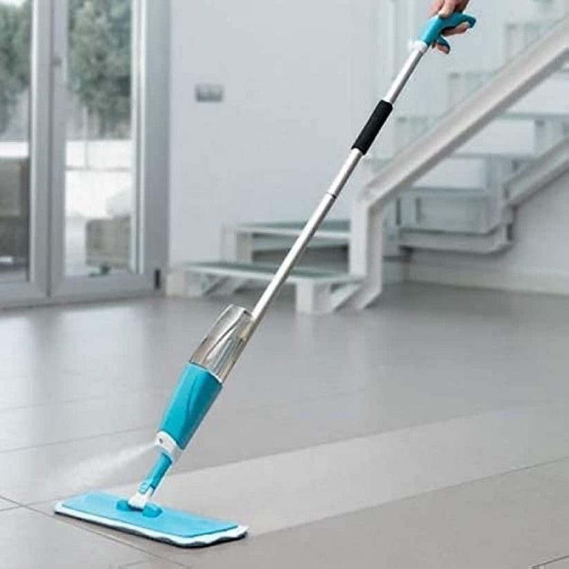 Mop Plat cu Spray Pulverizator, Rezervor Detașabil 400ml și Laveta Reutilizabilă