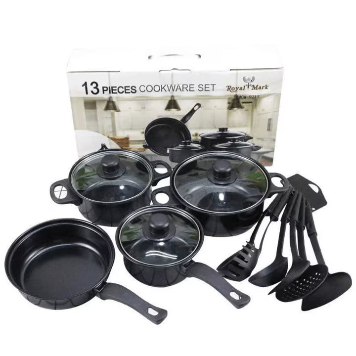 Set din 13 piese vase de gătit și ustensile