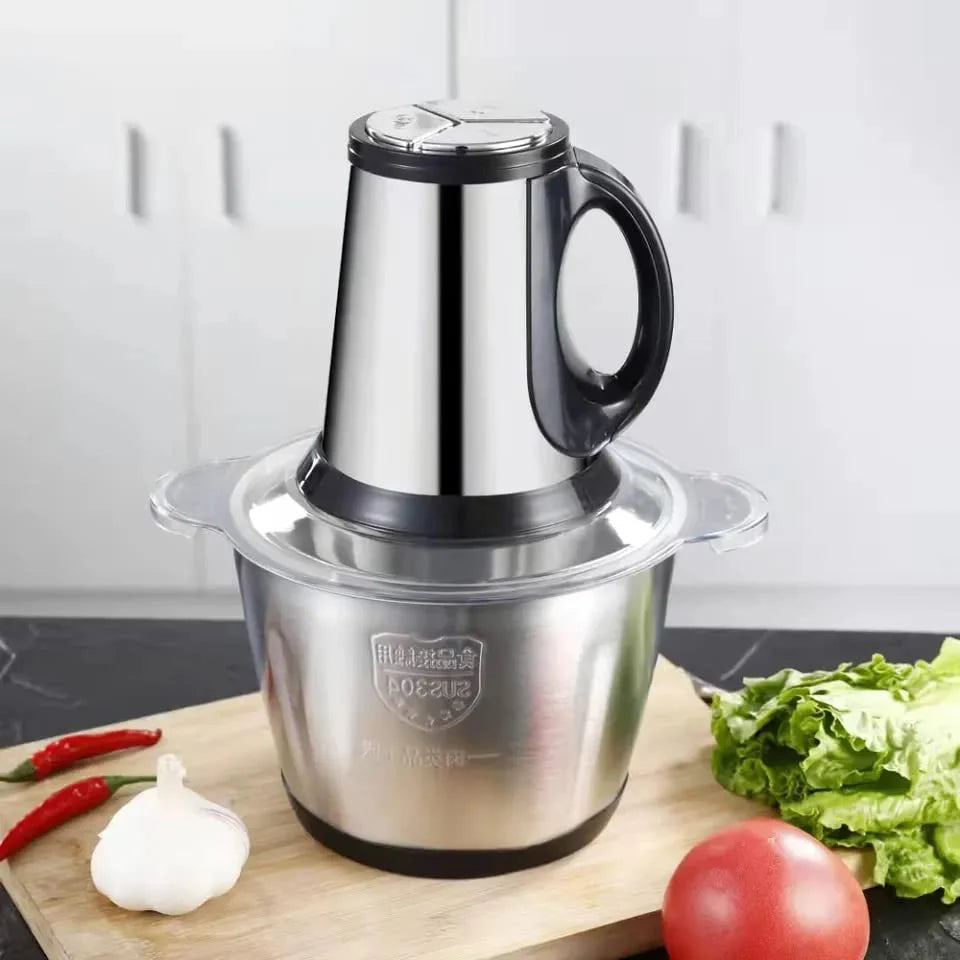 Tocător Electric Multifuncțional de 1.000W cu Bol de Inox 3L