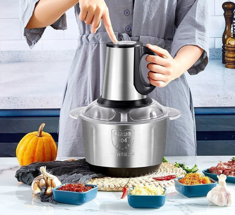 Tocător Electric Multifuncțional de 1.000W cu Bol de Inox 3L