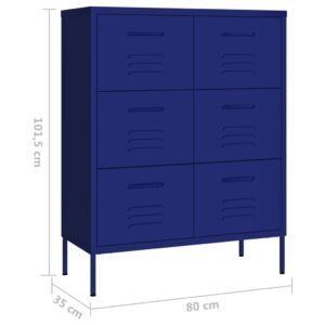 Dulap cu sertare, bleumarin, 80x35x101,5 cm, oțel
