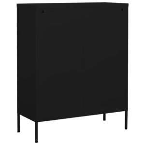 Dulap de depozitare, negru, 80x35x101,5 cm, oțel