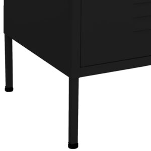 Dulap de depozitare, negru, 80x35x101,5 cm, oțel