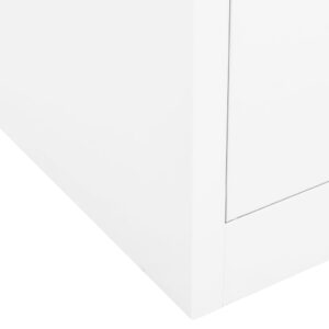 Dulap de birou, alb, 90x40x102 cm, oțel