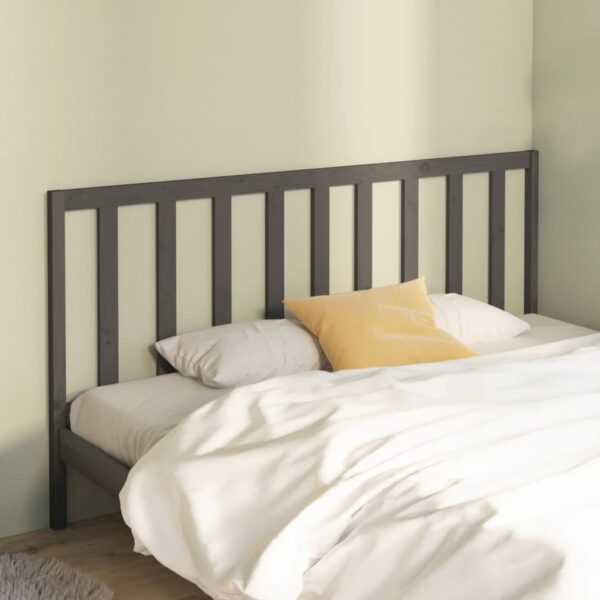 Tăblie de pat, gri, 186x4x100 cm, lemn masiv de pin