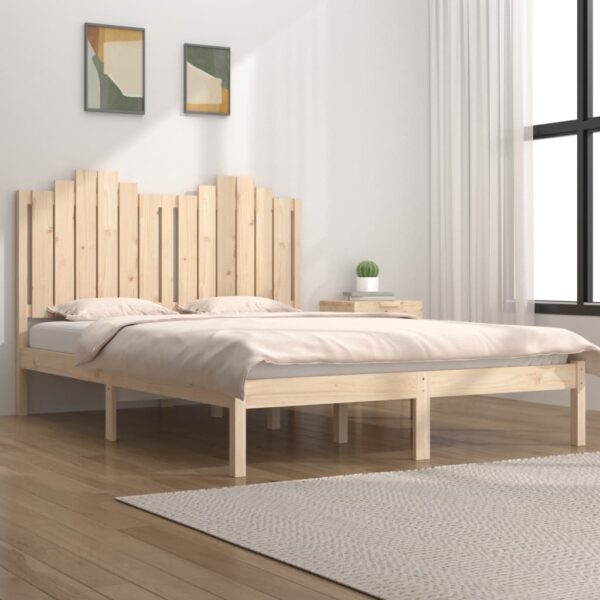Cadru de pat mic dublu, 120x190 cm, lemn masiv de pin