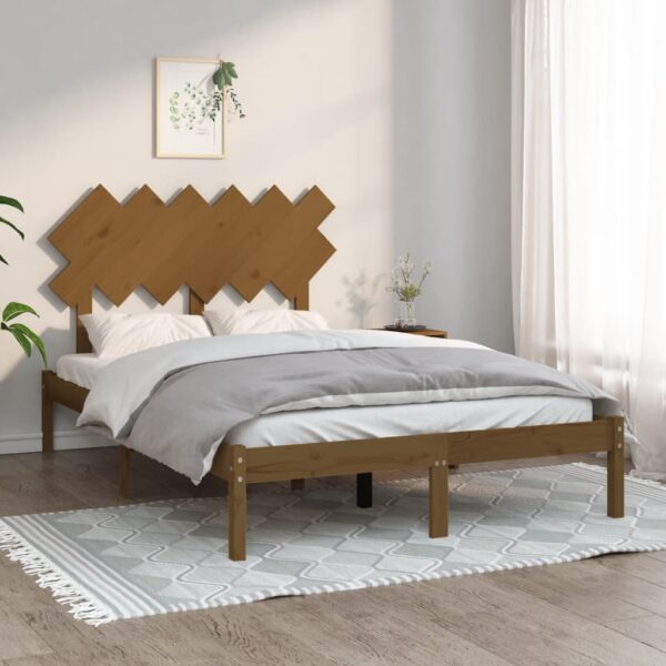 Cadru de pat, maro miere, 120x200 cm, lemn masiv