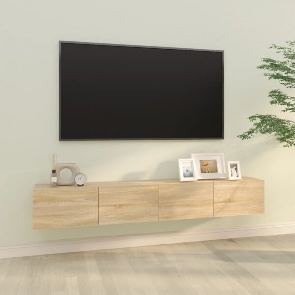 Dulapuri TV de perete 2 buc. stejar 100x30x30 cm lemn compozit
