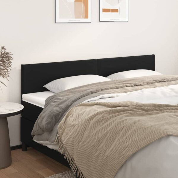 Tăblii de pat, 2 buc, negru, 100x5x78/88 cm, piele ecologică