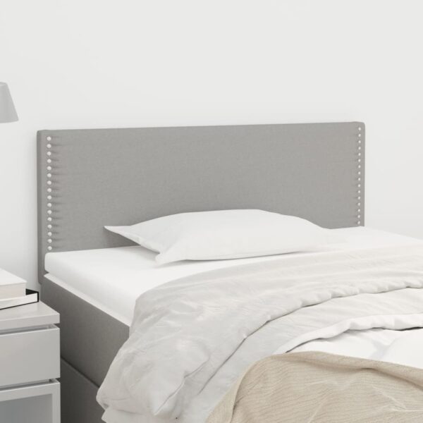 Tăblie de pat, gri deschis, 100x5x78/88 cm, textil