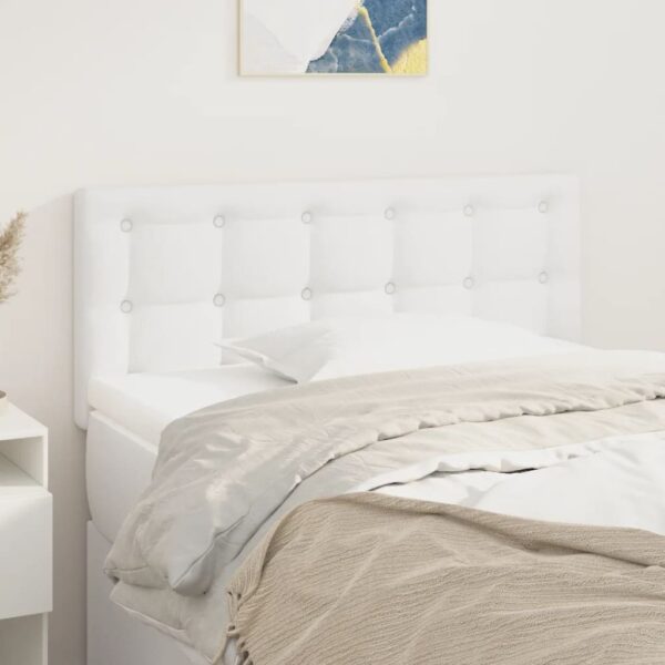 Tăblie de pat, alb, 100x5x78/88 cm, piele ecologică