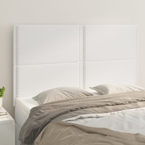Tăblii de pat, 4 buc, alb, 72x5x78/88 cm, piele ecologică