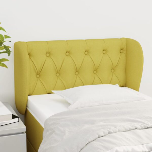 Tăblie de pat cu aripioare verde 83x23x78/88 cm material textil