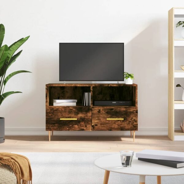 Comodă TV, stejar fumuriu, 80x36x50 cm, lemn prelucrat