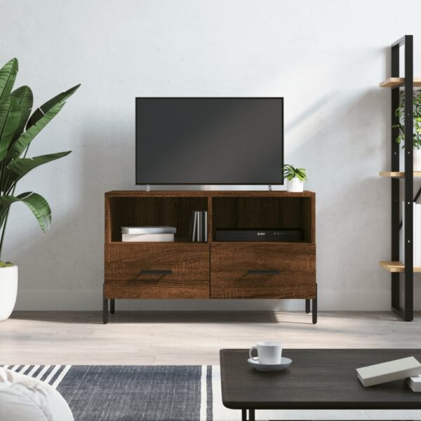 Comodă TV, stejar maro, 80x36x50 cm, lemn prelucrat