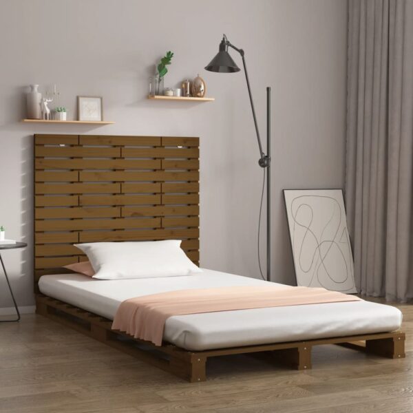 Tăblie de pat pentru perete, maro miere, 126x3x91,5 cm lemn pin