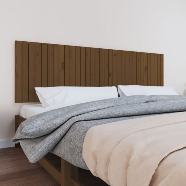 Tăblie de pat pentru perete, maro miere, 204x3x60 cm
