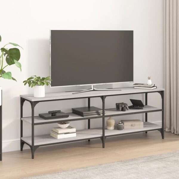 Comodă TV, gri sonoma, 140x30x50 cm, lemn prelucrat