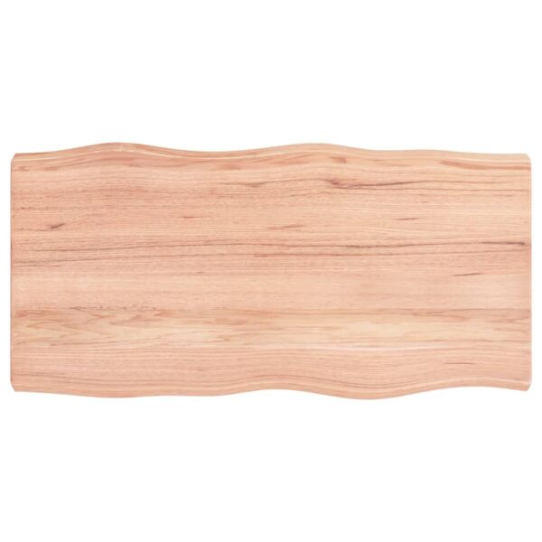 Blat masă, 80x40x6 cm, maro, lemn stejar tratat contur organic