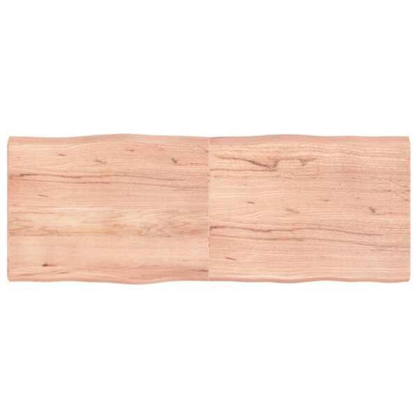 Blat masă, maro, 160x60x6 cm, lemn stejar tratat contur natural
