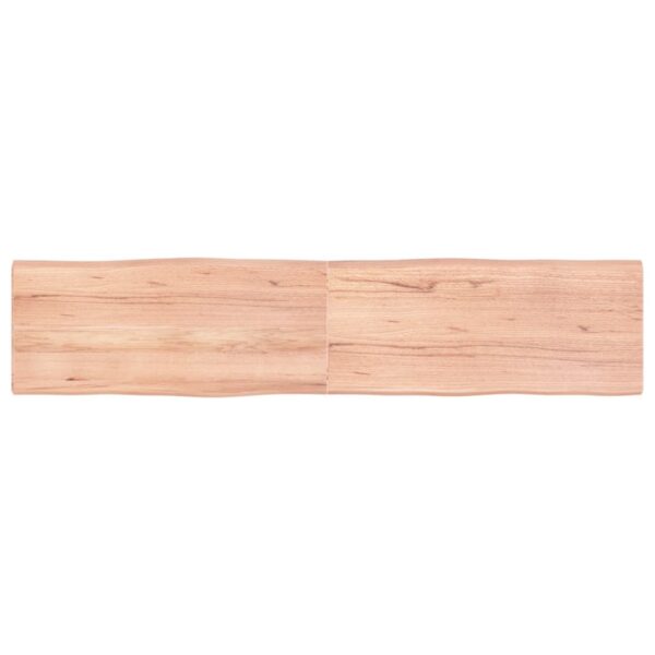 Blat masă, maro, 180x40x4 cm, lemn stejar tratat contur natural