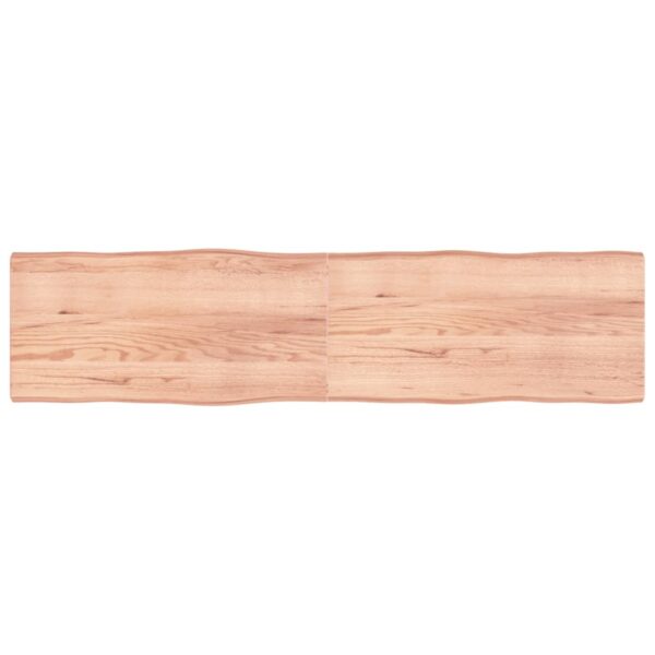 Blat masă, maro, 200x50x6 cm, lemn stejar tratat contur natural