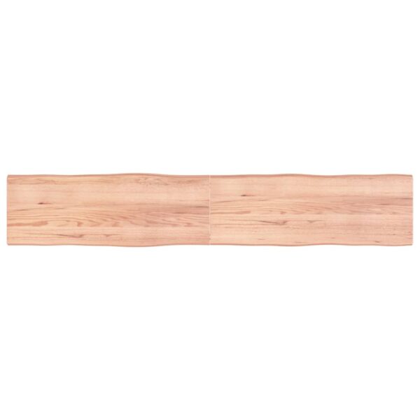 Blat masă, maro, 220x40x4 cm, lemn stejar tratat contur natural