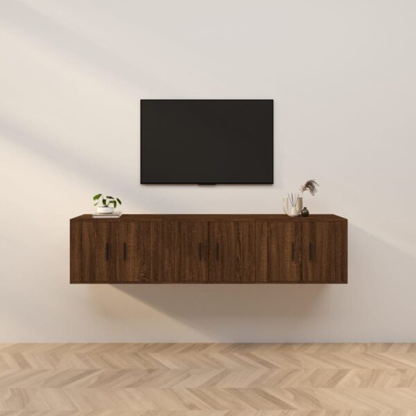 Dulapuri TV de perete, 3 buc., stejar maro, 57x34,5x40 cm