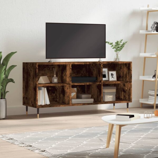 Comodă TV, stejar fumuriu, 103,5x30x50 cm, lemn compozit