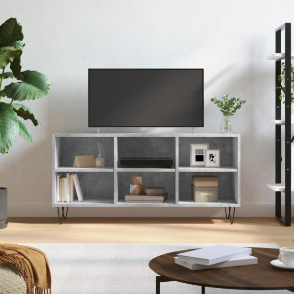 Comodă TV, gri beton, 103,5x30x50 cm, lemn compozit