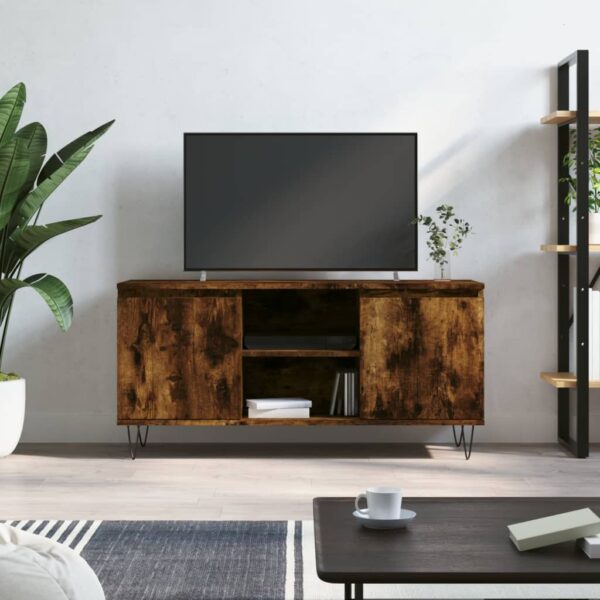 Comodă TV, stejar fumuriu, 104x35x50 cm, lemn compozit