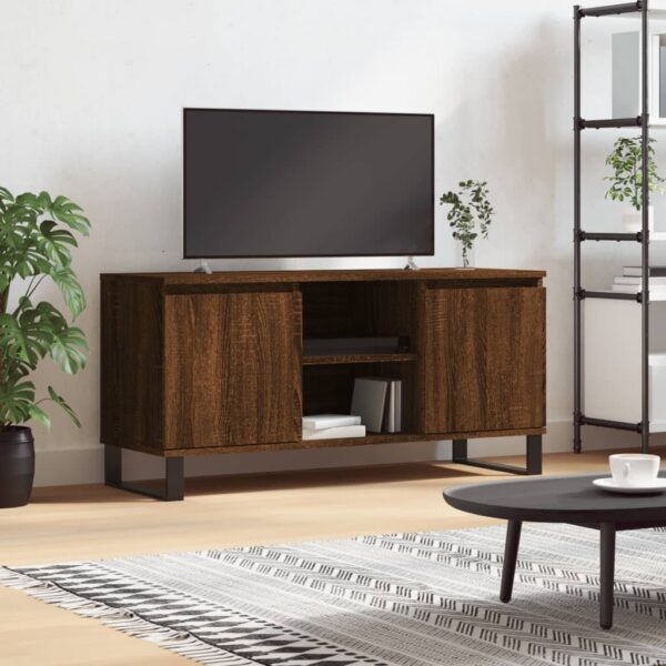 Comodă TV, stejar maro, 104x35x50 cm, lemn compozit