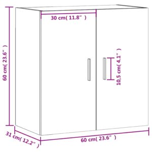 Dulap de perete, alb, 60x31x60 cm, lemn compozit