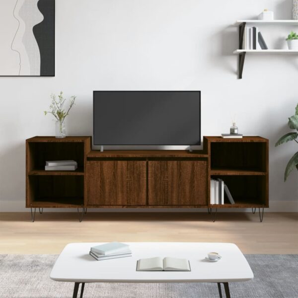 Comodă TV, stejar maro, 160x35x55 cm, lemn prelucrat