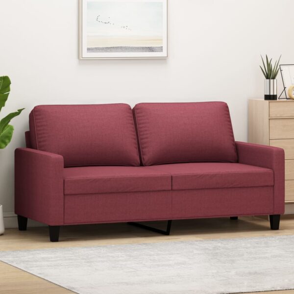 Canapea cu 2 locuri, roșu vin, 140 cm, material textil
