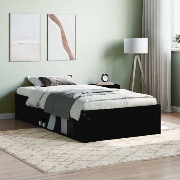 Cadru pat, negru, 90x200 cm