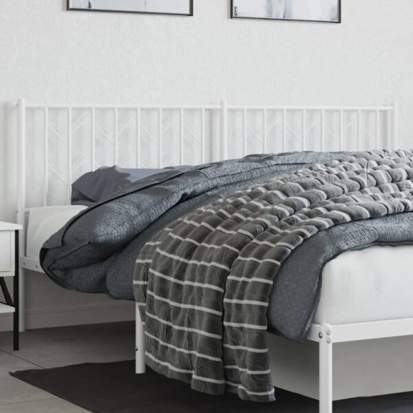 Tăblie de pat metalică, alb, 180 cm