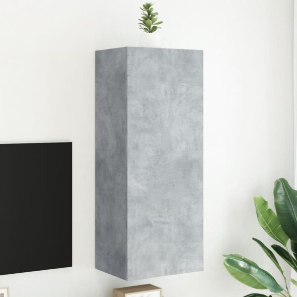 Comodă TV de perete, gri beton, 40,5x30x102 cm, lemn prelucrat